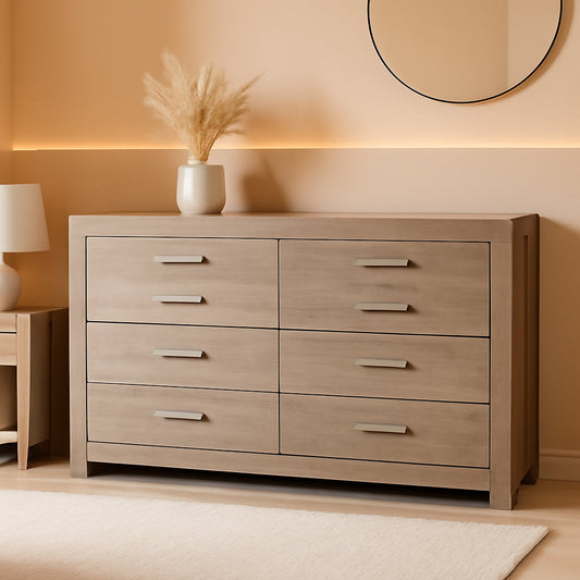 Culverbach Scandinavian Dresser 6 Drawers Weathered Gray