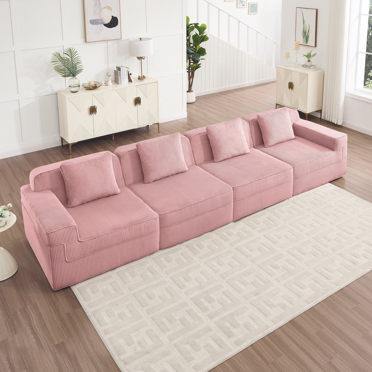 Modular 4 Seat Boneless Cloud Sectional Sofa