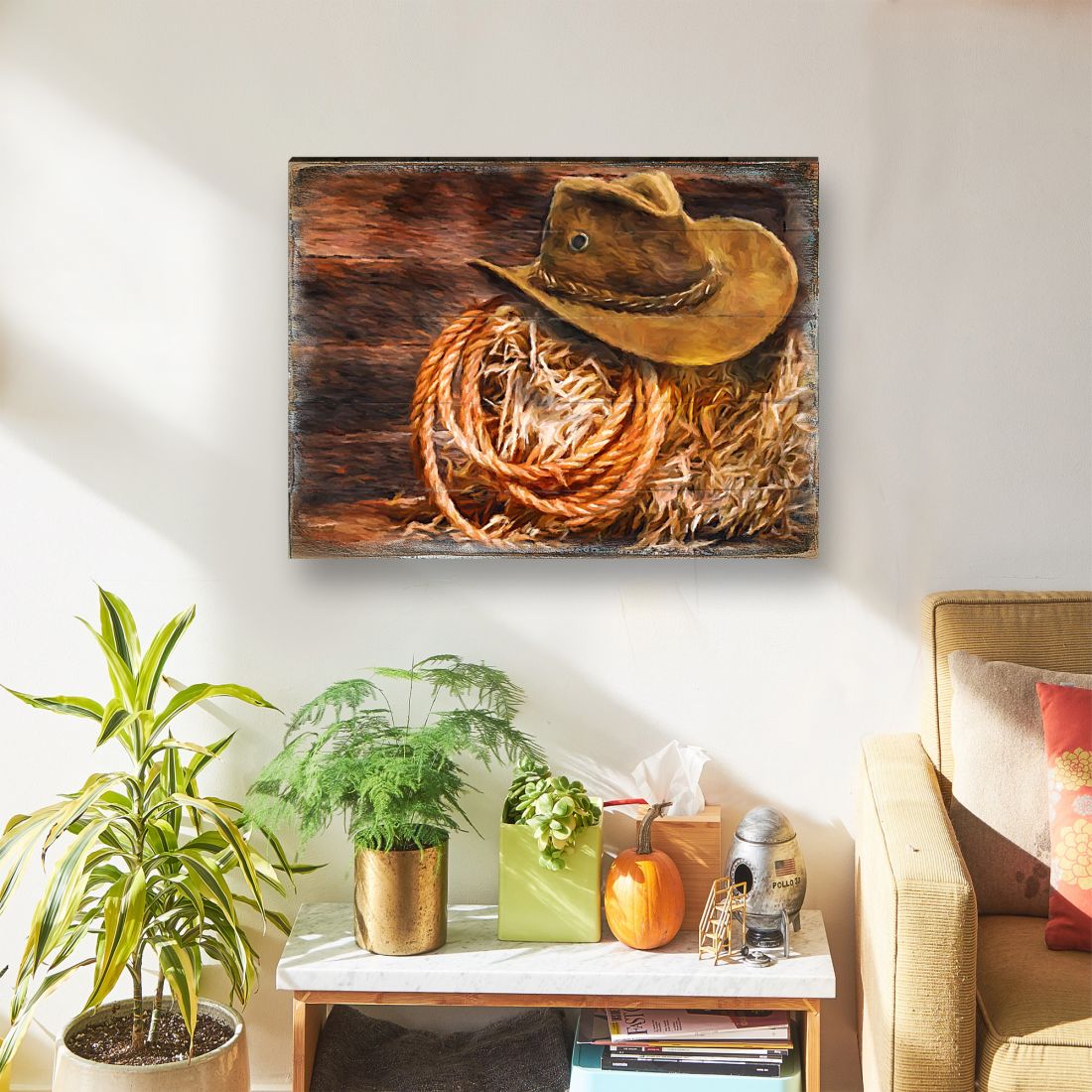 Lothen Cowboy Hat Art Wooden Wall Art by Nature Wonders - Nature Wildlife Decor - 95233B