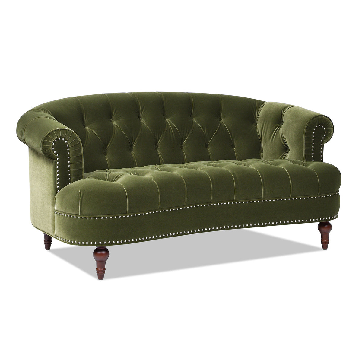 La Rosa Victorian Chesterfield Loveseat, Olive