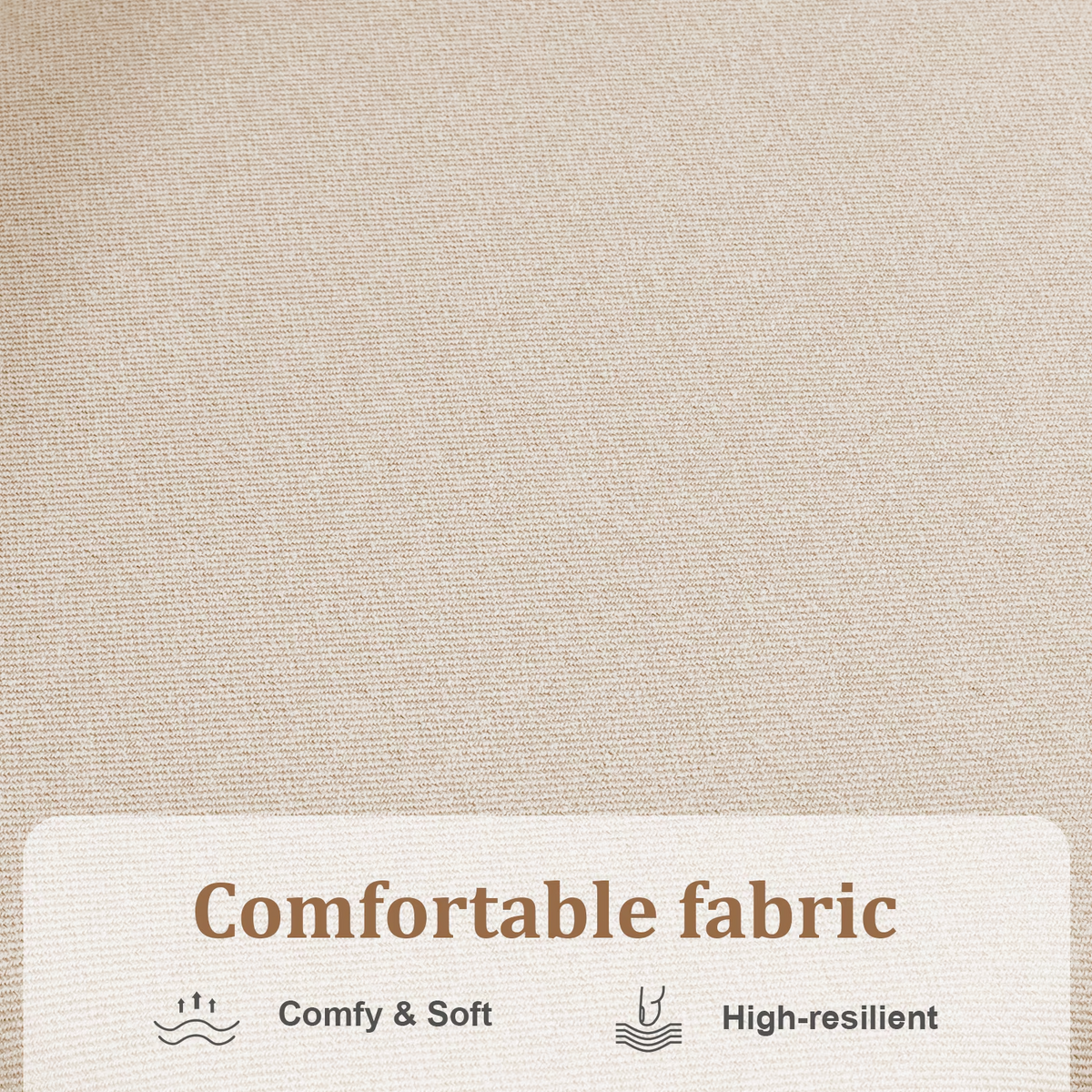 Beige Cotton-Linen Fabric Upholstered Dining Chair