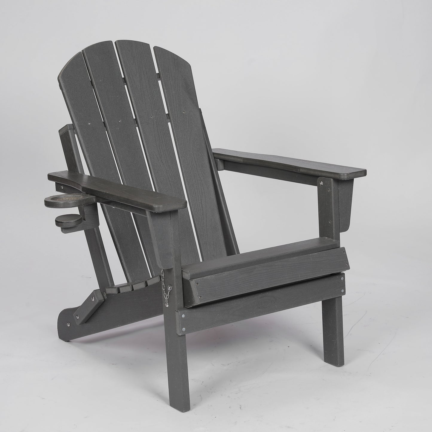 HDPE Folding Adirondack Chair with Dual Cup Holder