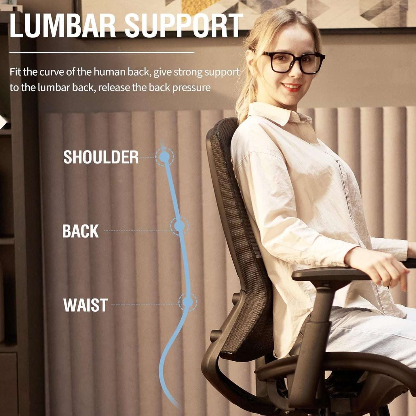 Ergonomic Mesh Office Chair With Adjustable Lumbar Support
