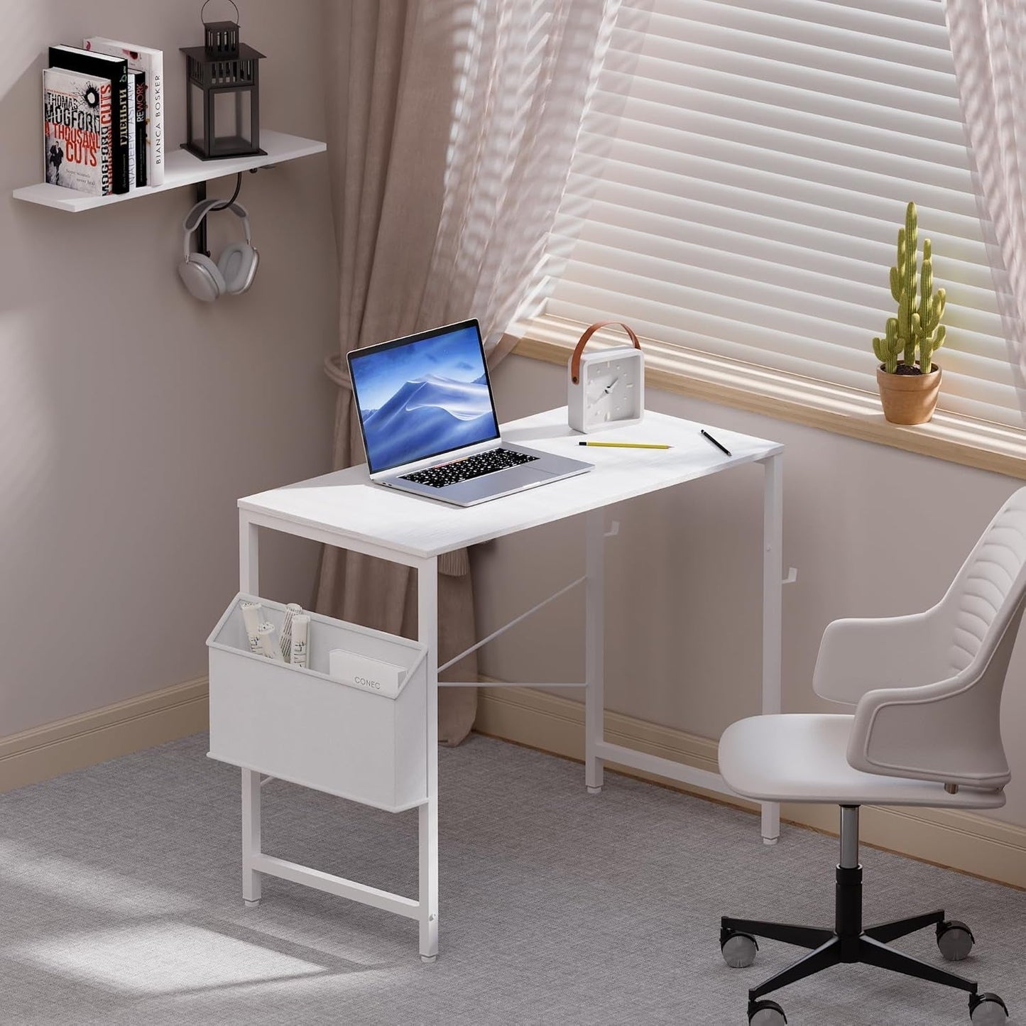32 Inch Computer Desk With Storage Bag And Headphone Hook