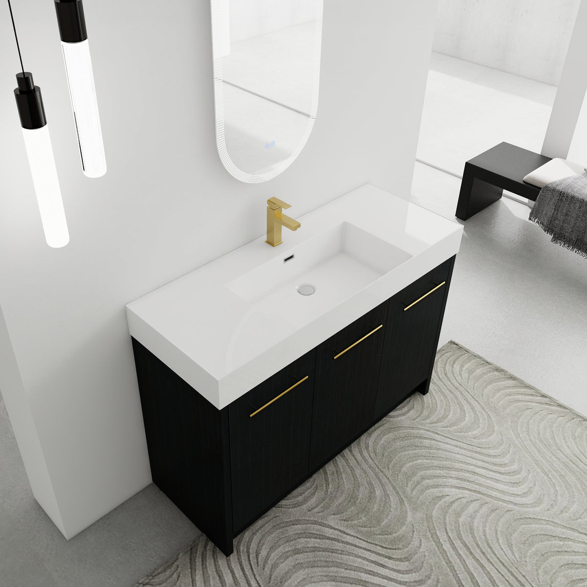 48 Inch Freestanding Bathroom Vanity with Resin Sink