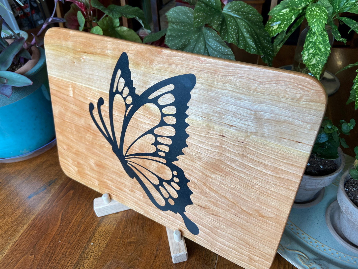 Cherry Charcuterie Board - Butterfly Resin Inlay Design