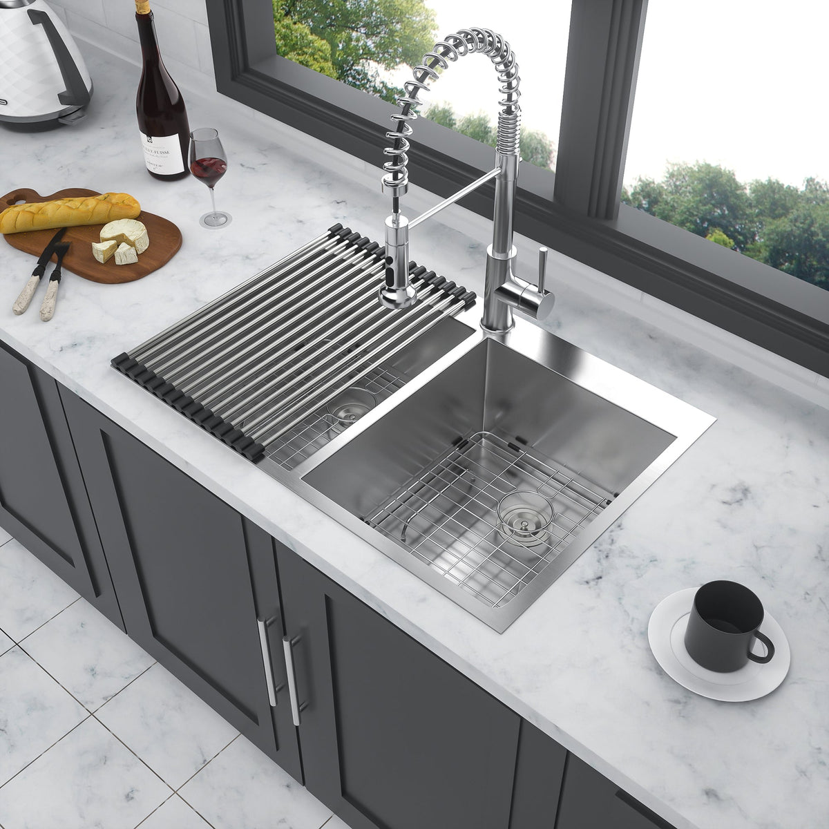 Double Bowl (50/50) Drop In Sink - Stainless Steel