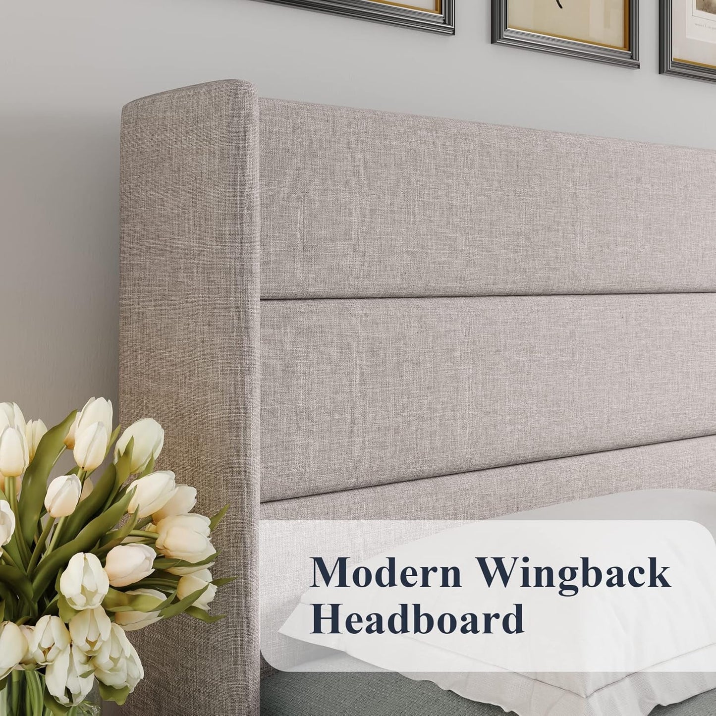 Queen Size Lift Up Storage Bed With Hydraulic Headboard