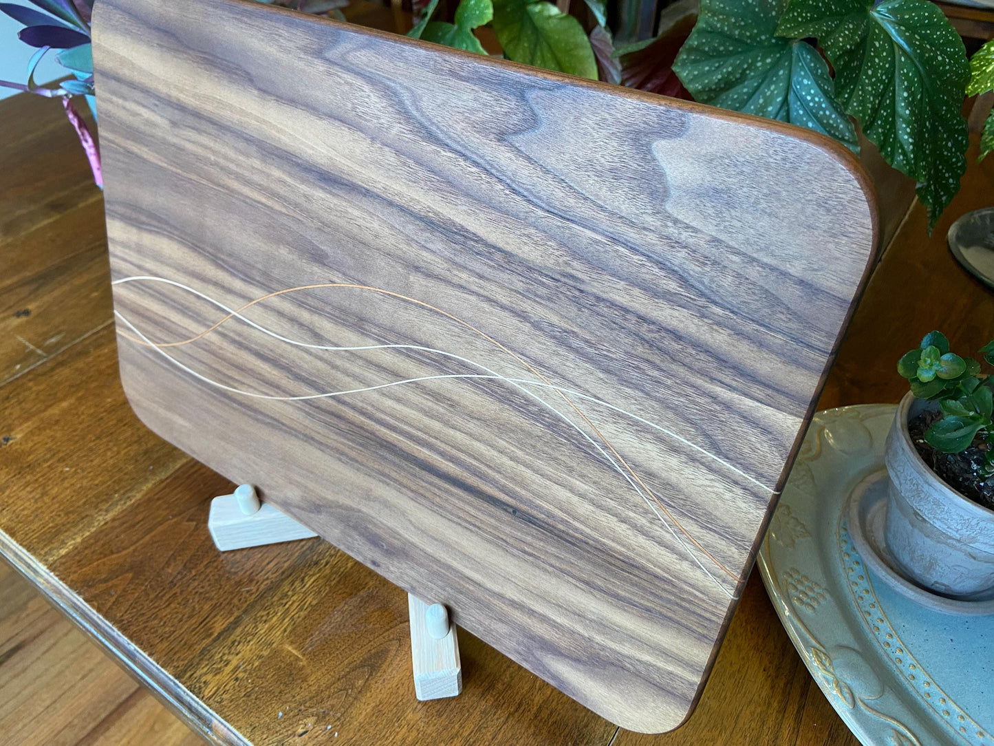 Walnut Charcuterie Board - Cherry & Maple Decorative Banding