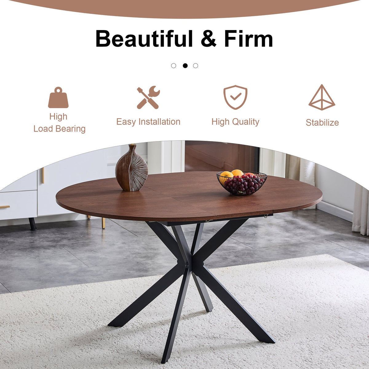 Extendable Round Dining Table (43" to 54")