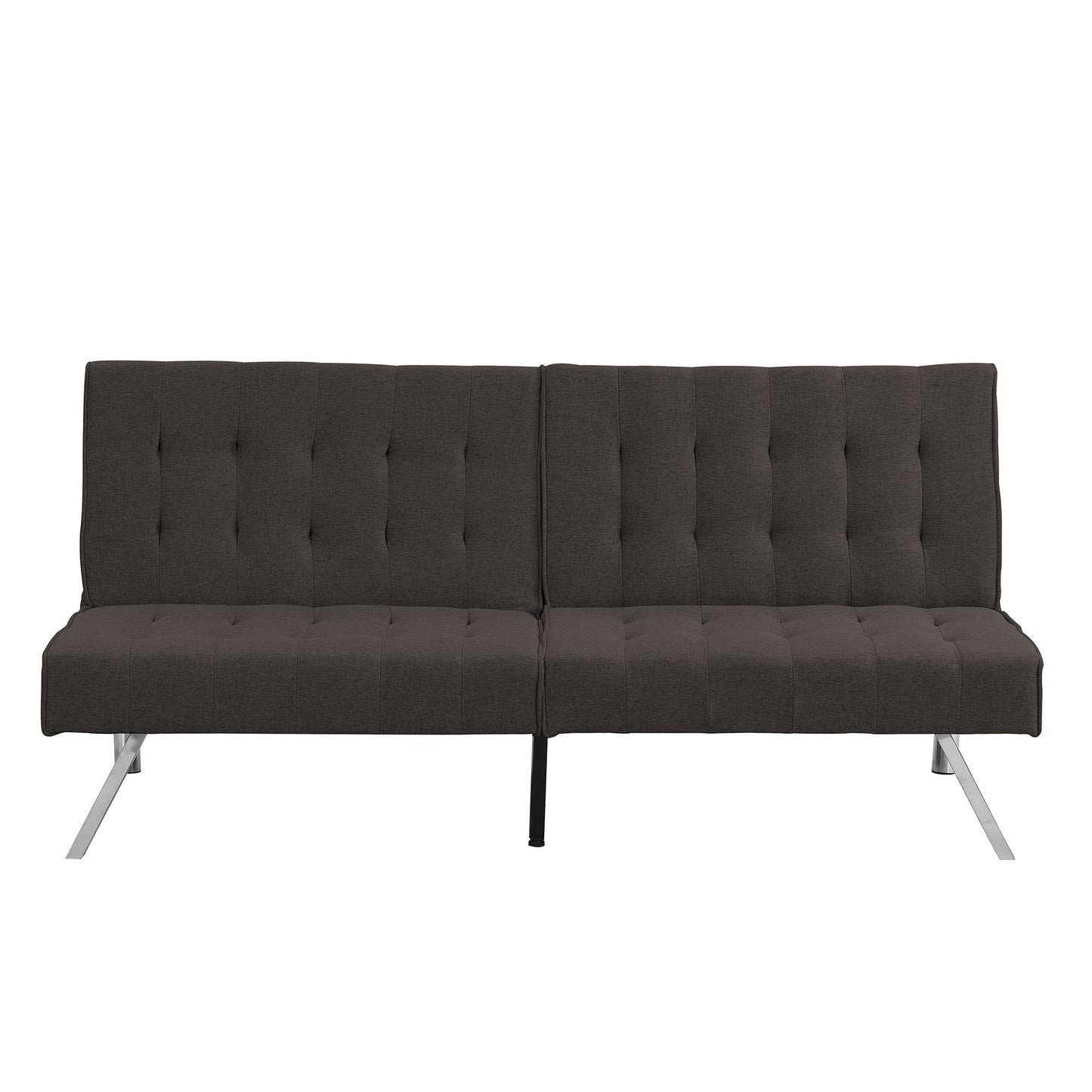 Wood Frame Stainless Leg Futon Sofa Bed