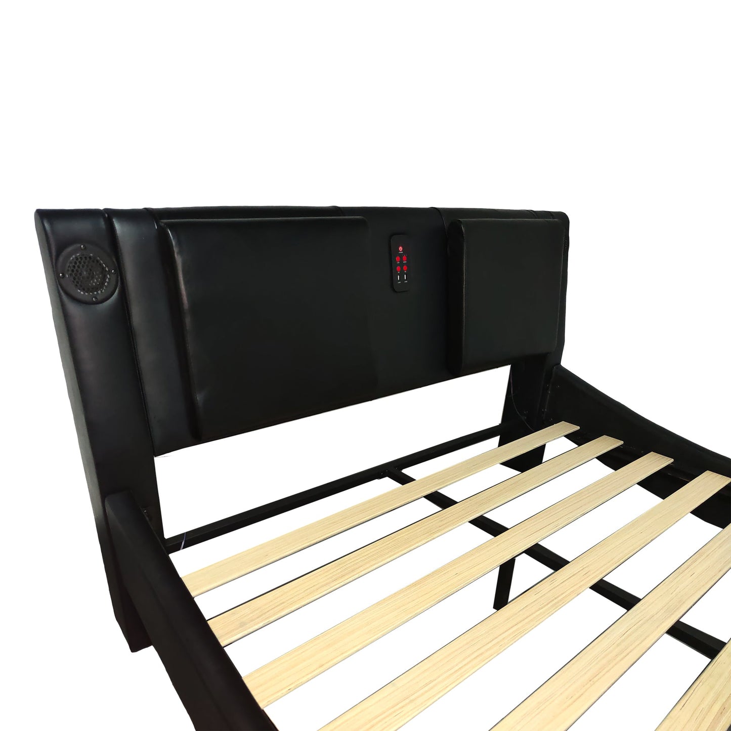 Faux Leather Upholstered Platform Bed Frame with LED Lighting