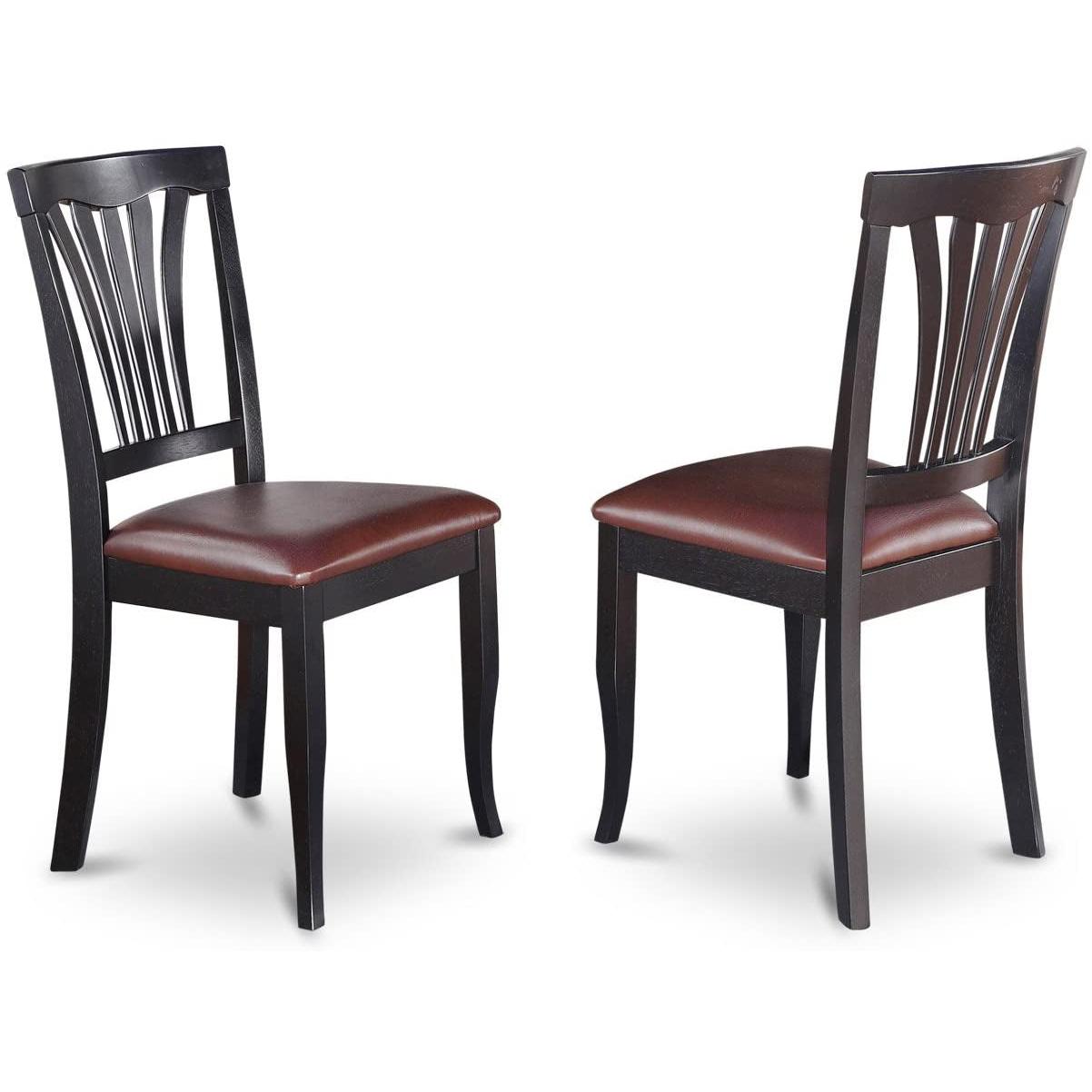 5 Piece Drop Leaf Dining Table Set Black Faux Leather