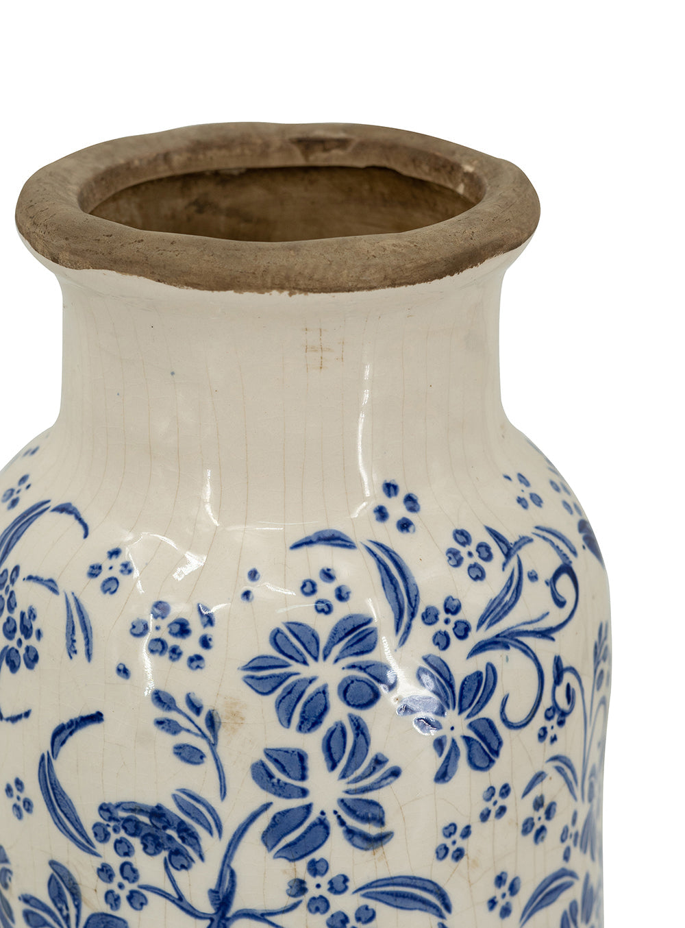 Delftware Inspired Ceramic Vase