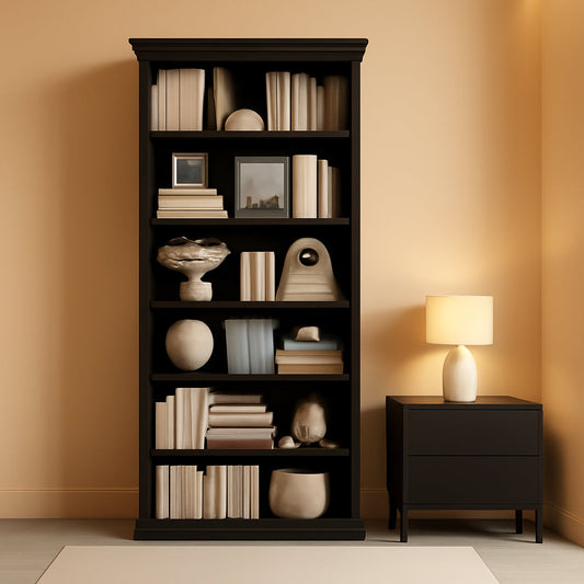 28 Inch Wide Tall Bookcase With Six Tiers For Home Office Storage For Living Room Organization