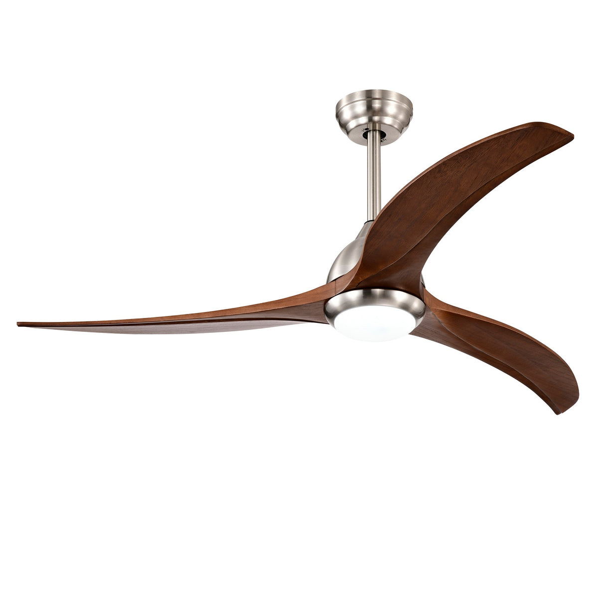 52" Solid Wood Blades Ceiling Fan With Light and Remote Control