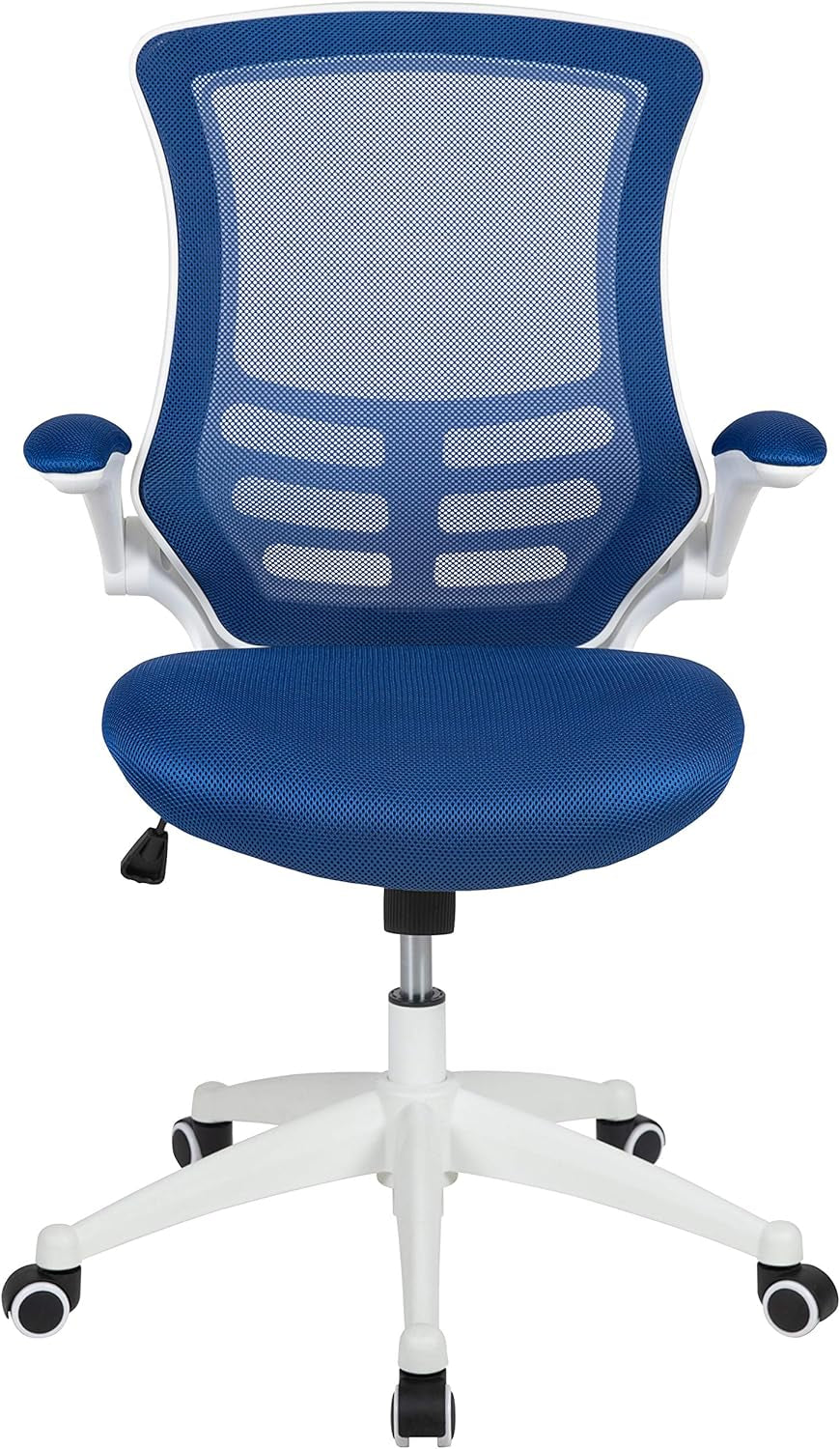 Ergonomic Office Chair Blue Mesh With White Frame Mid Back