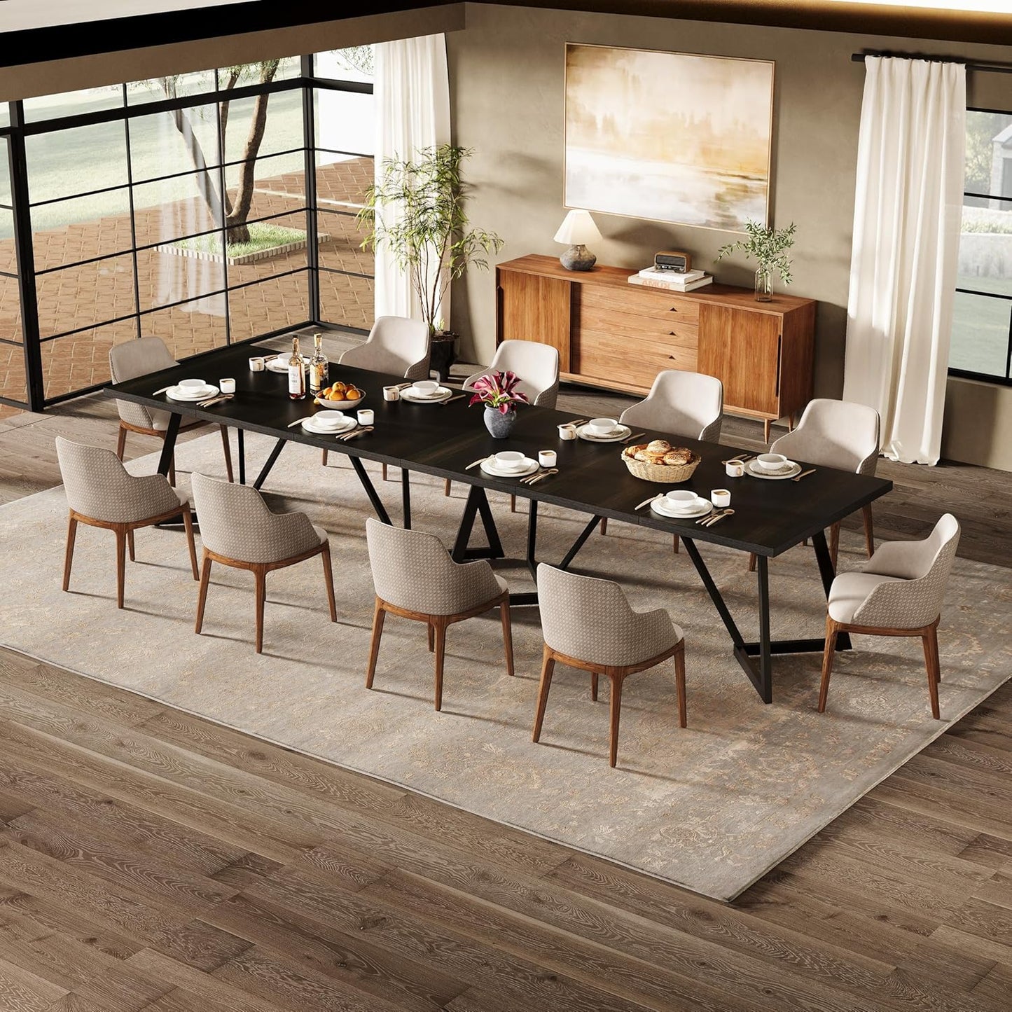71" Large Dining Table for 6-8 People