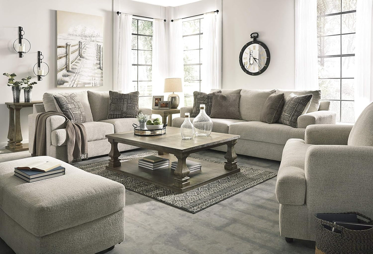 Soletren Oversized Ottoman Off White Modern Furniture