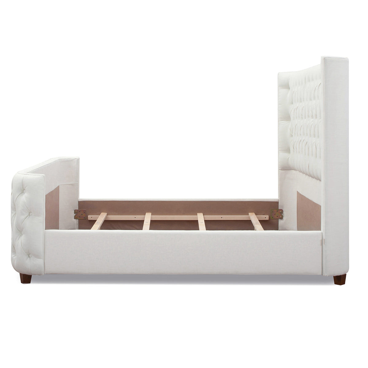 Brooklyn King Tufted Panel Bed Headboard and Footboard Set, Antique