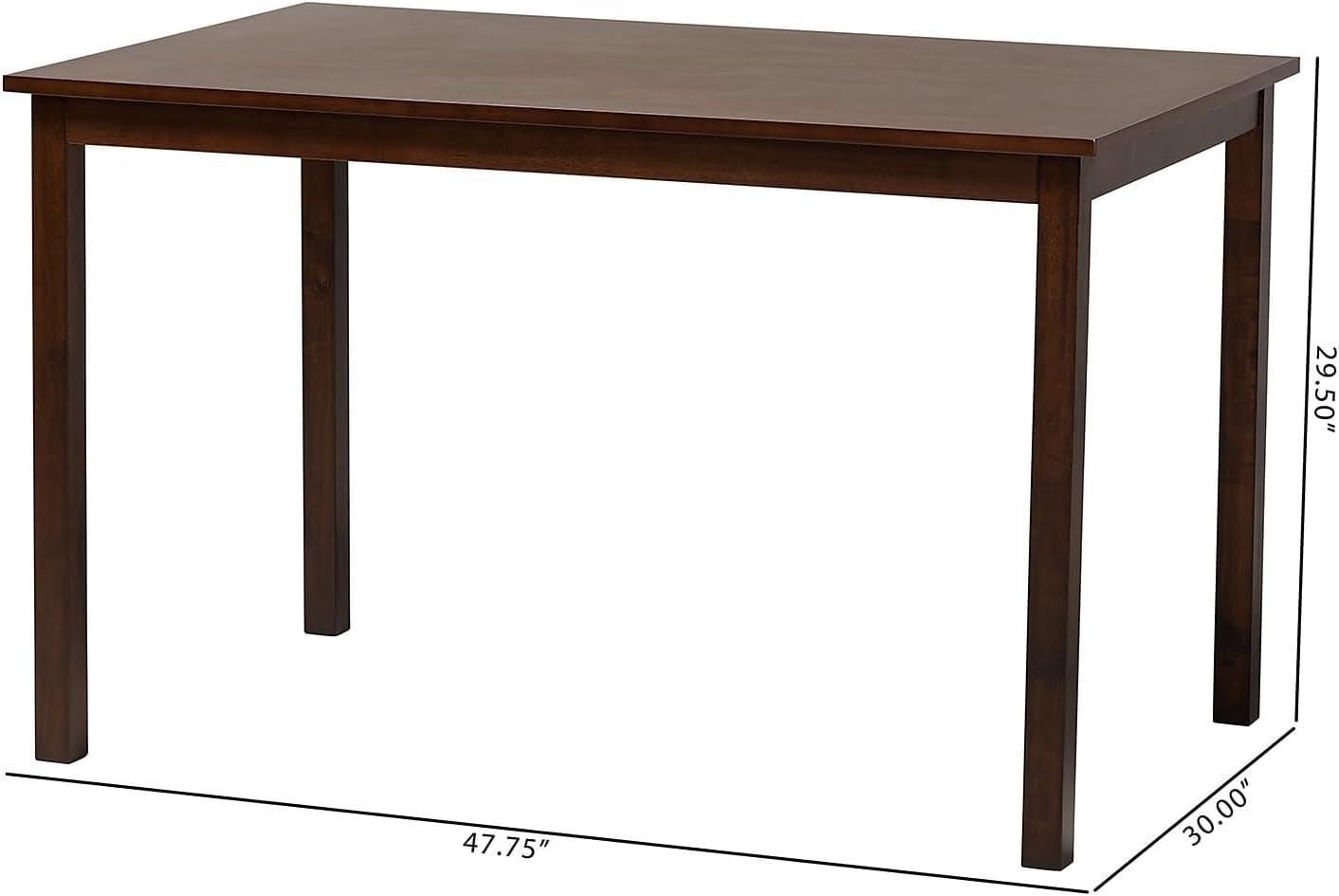 Andrew Modern Dining Table Dark Brown Hardwood Finish
