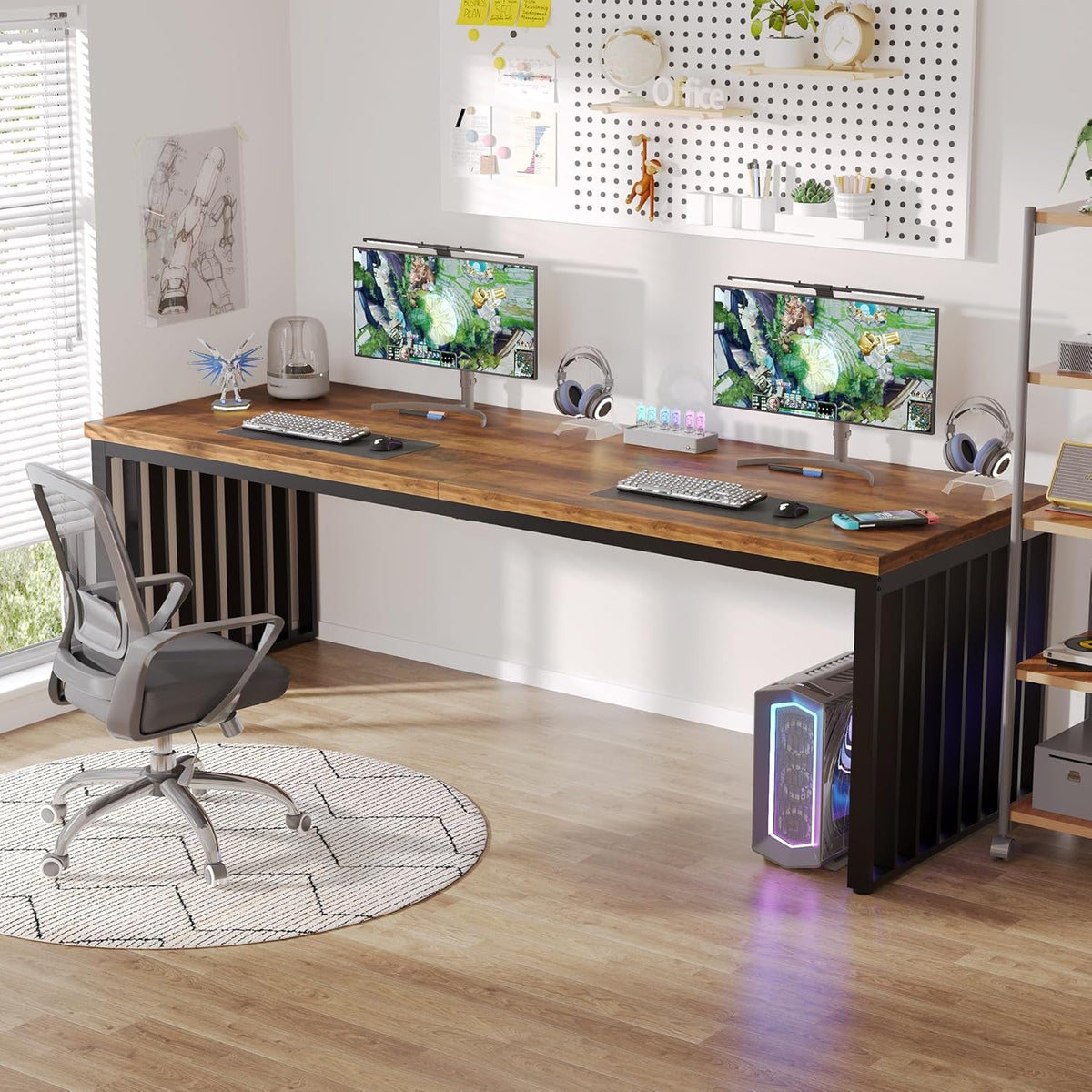 78.74 Inches Double Computer Desk for 2 Person