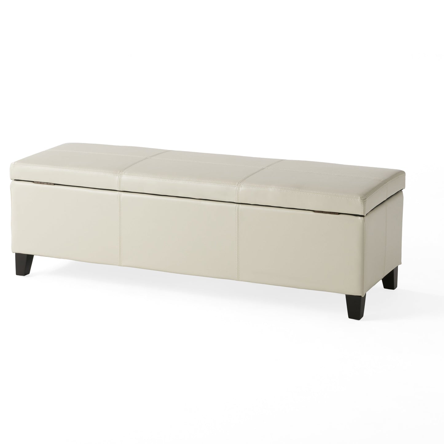 Upholstered PU Leather Storage Ottoman