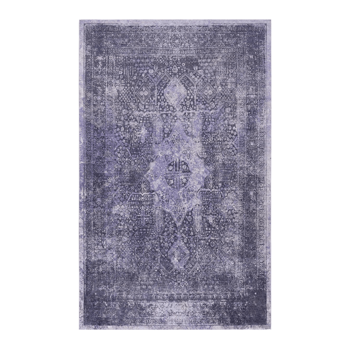MAVAL Anthracite Washable Rug 6x9 Area Rug