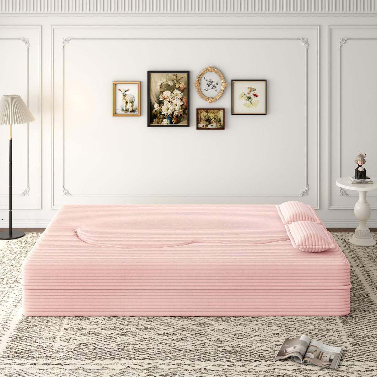 Modern Floor Sofa with 2 Pillows