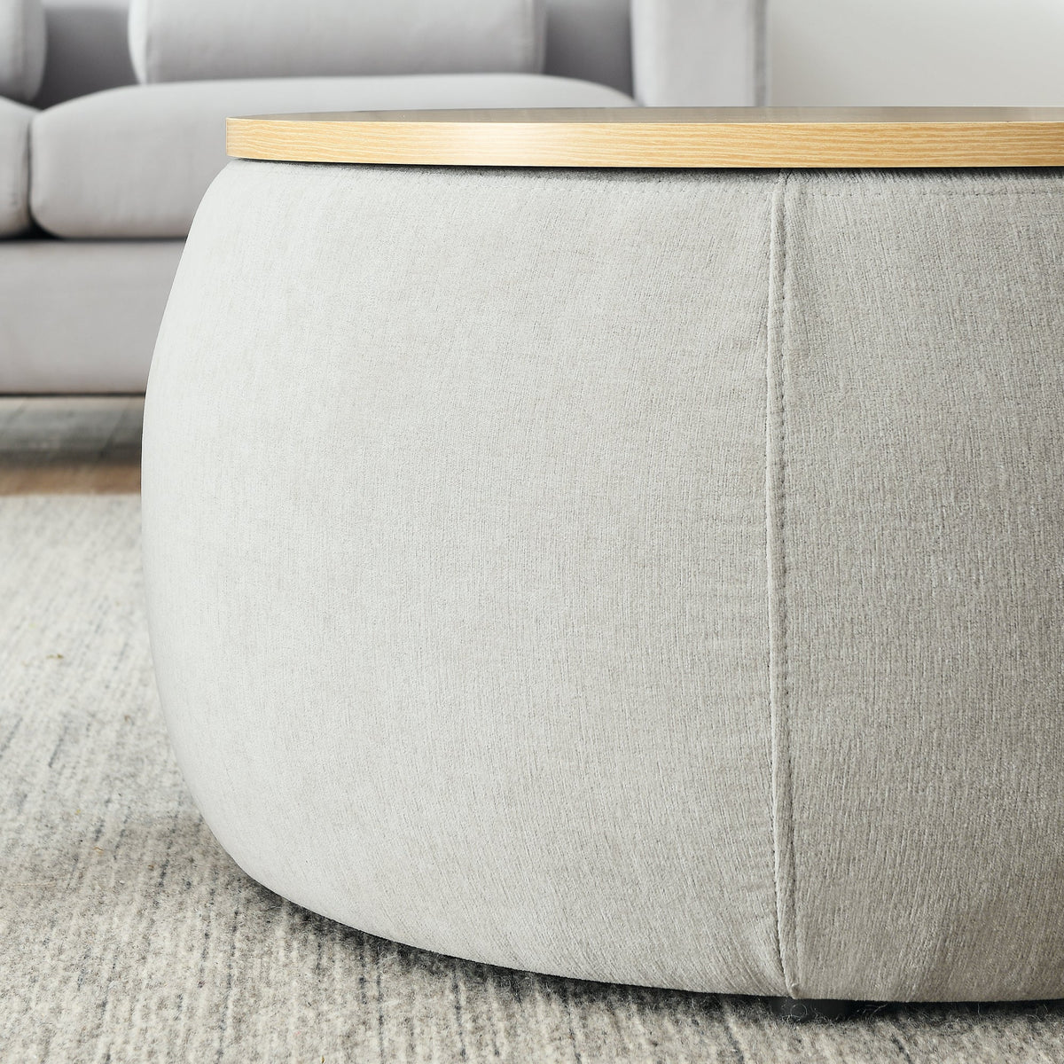 Round Storage Ottoman