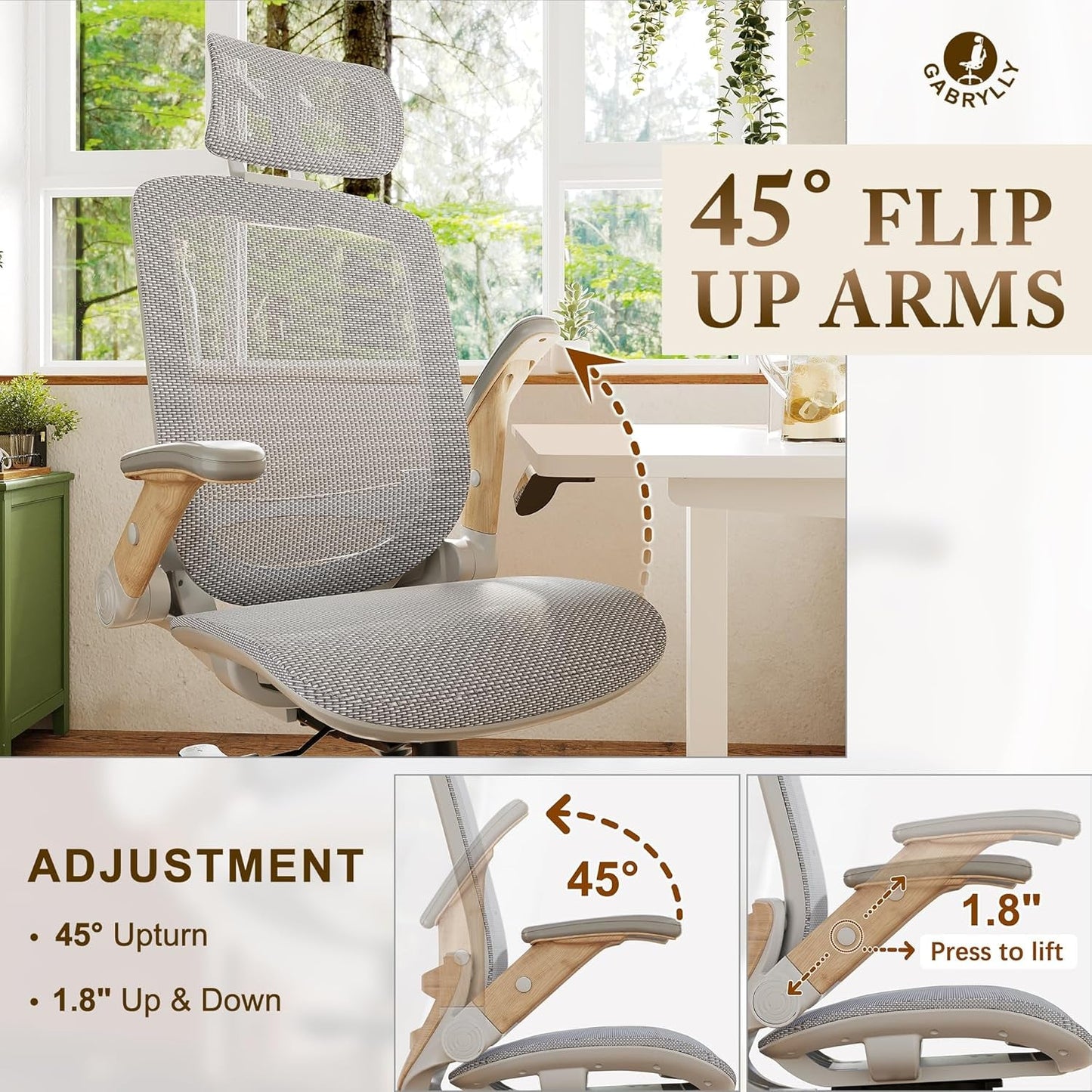 White Mesh Ergonomic Office Chair With Headrest Tilt 400Lbs