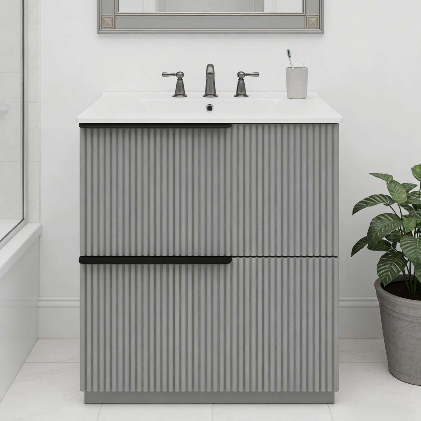 30" Bathroom Vanity with Ceramic Sink