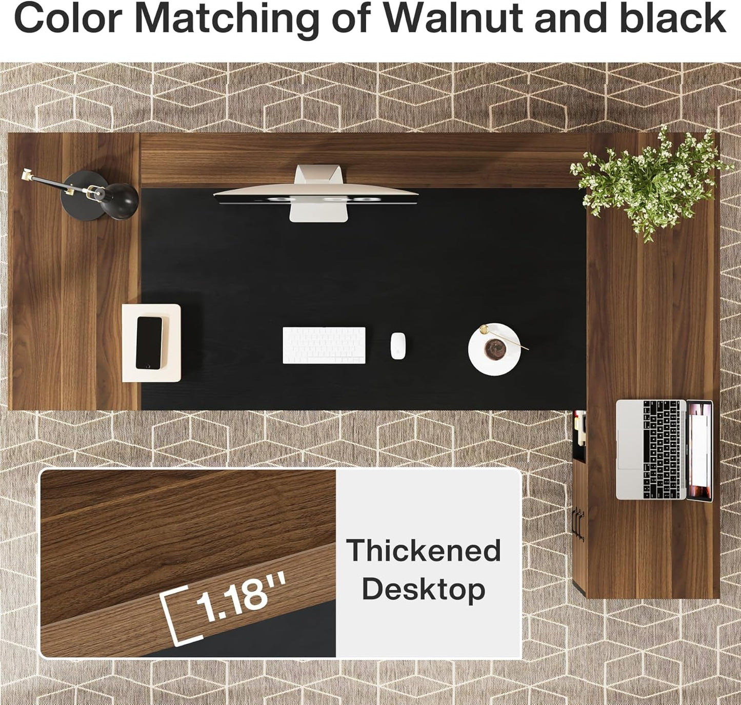 78 Inch Executive Desk Featuring Ample Storage Cabinets