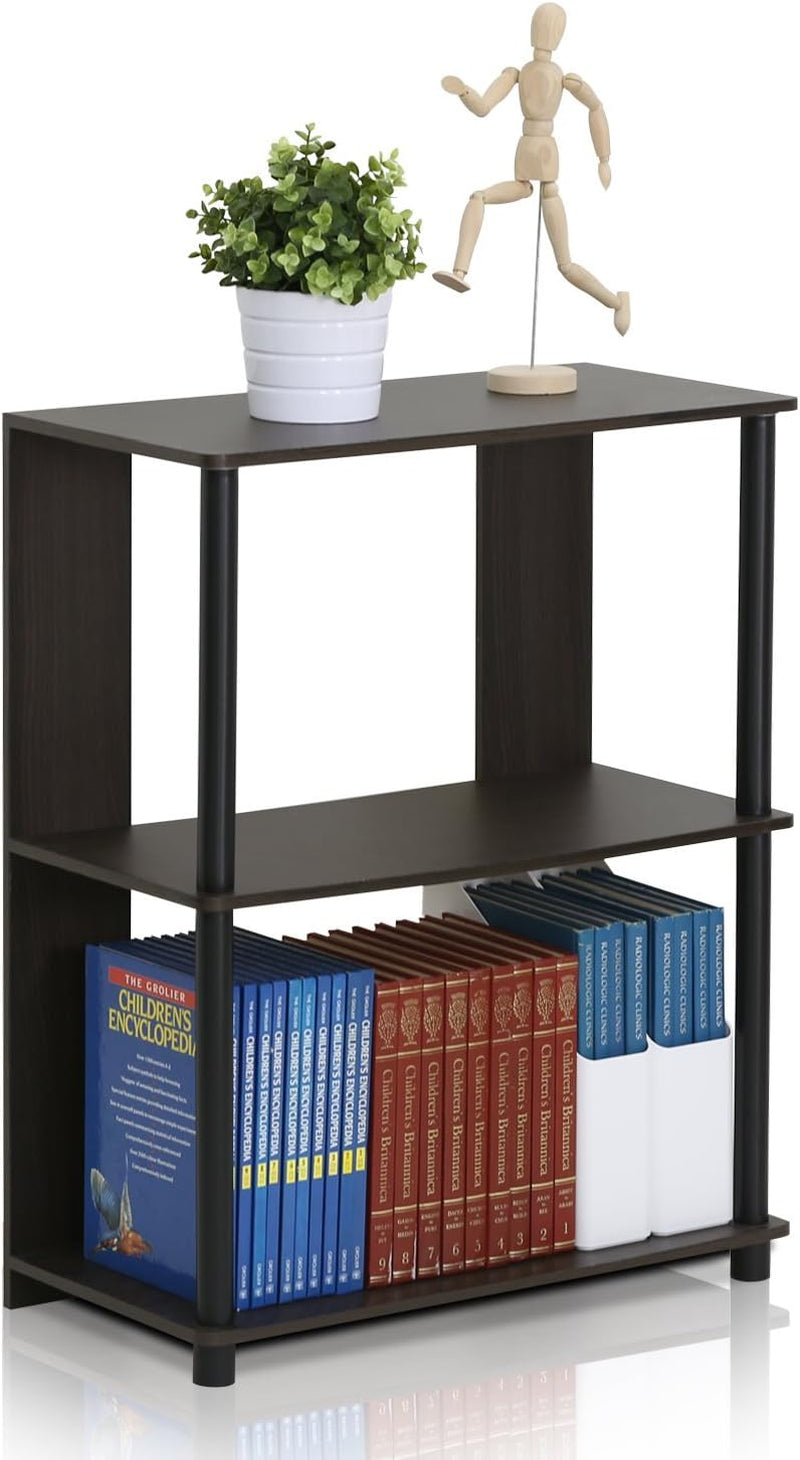 Jaya 3 Tier Walnut Bookcase Display Rack for Living Room