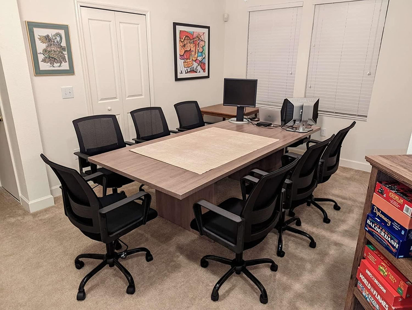 Ergonomic Black Mesh Office Chairs 4 Pack Lumbar Support