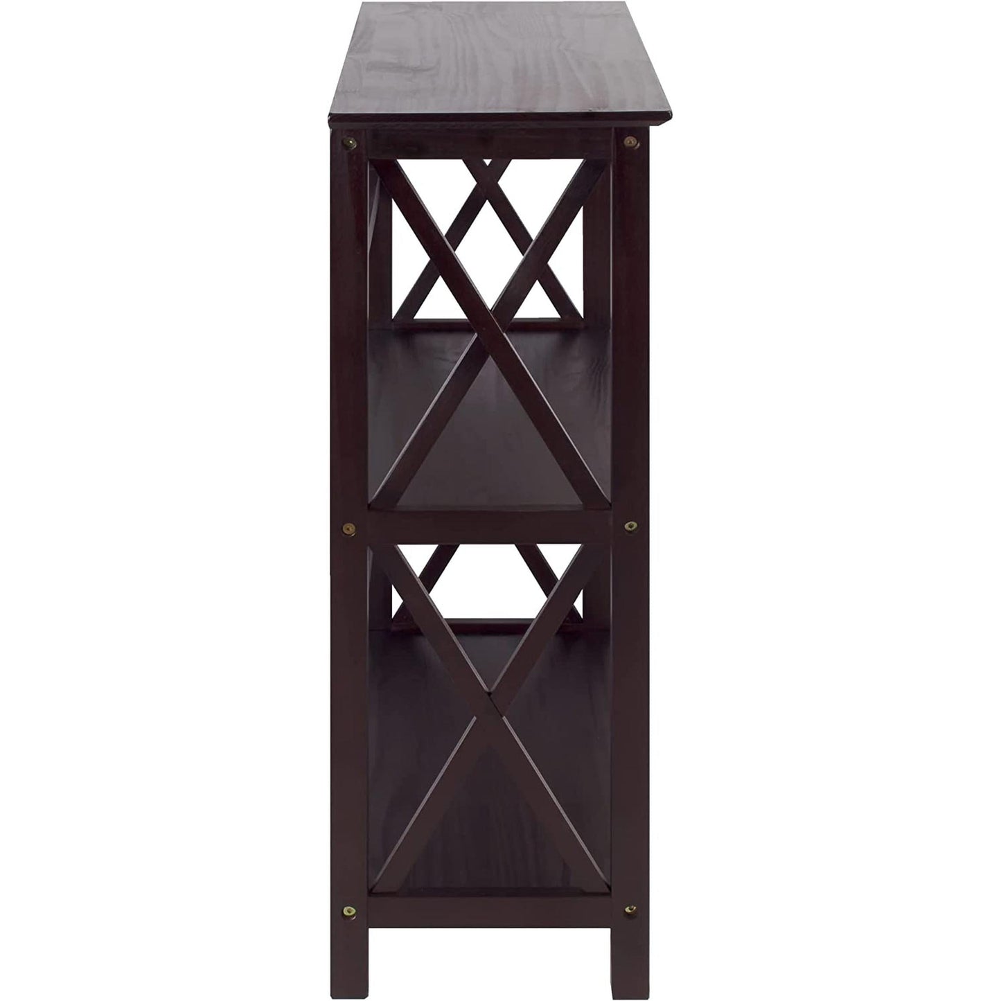 Three-Shelf Solid Wood Bookcase For Home Office Storage