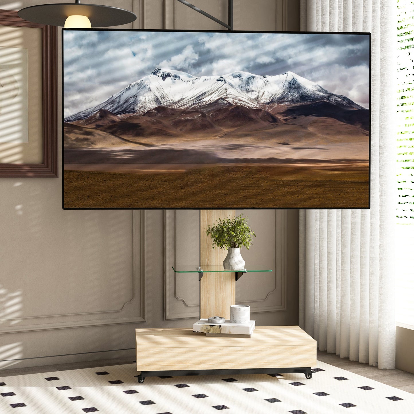 TV Stand With Push-Pull Drawer