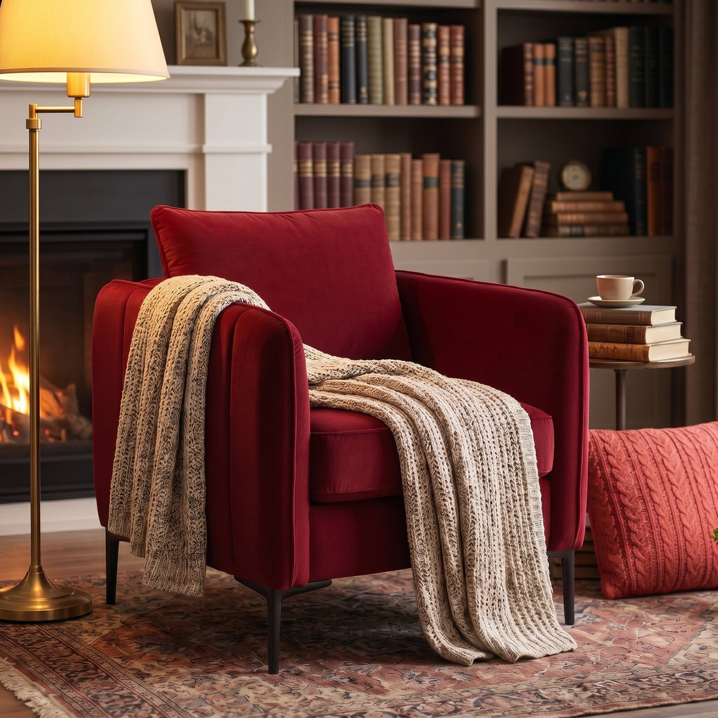 Velvet Accent Chair for Living Room