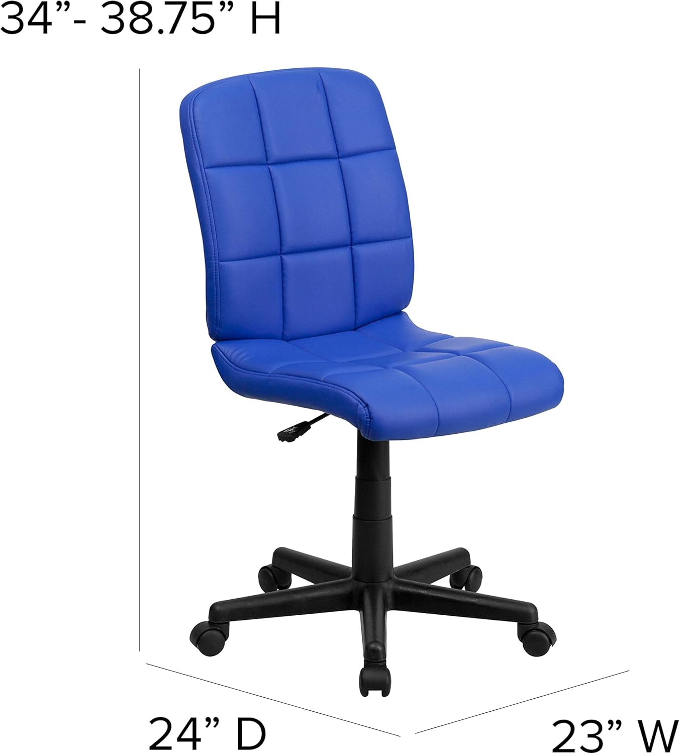 Clayton Blue Mid Back Quilted Vinyl Swivel Office Chair