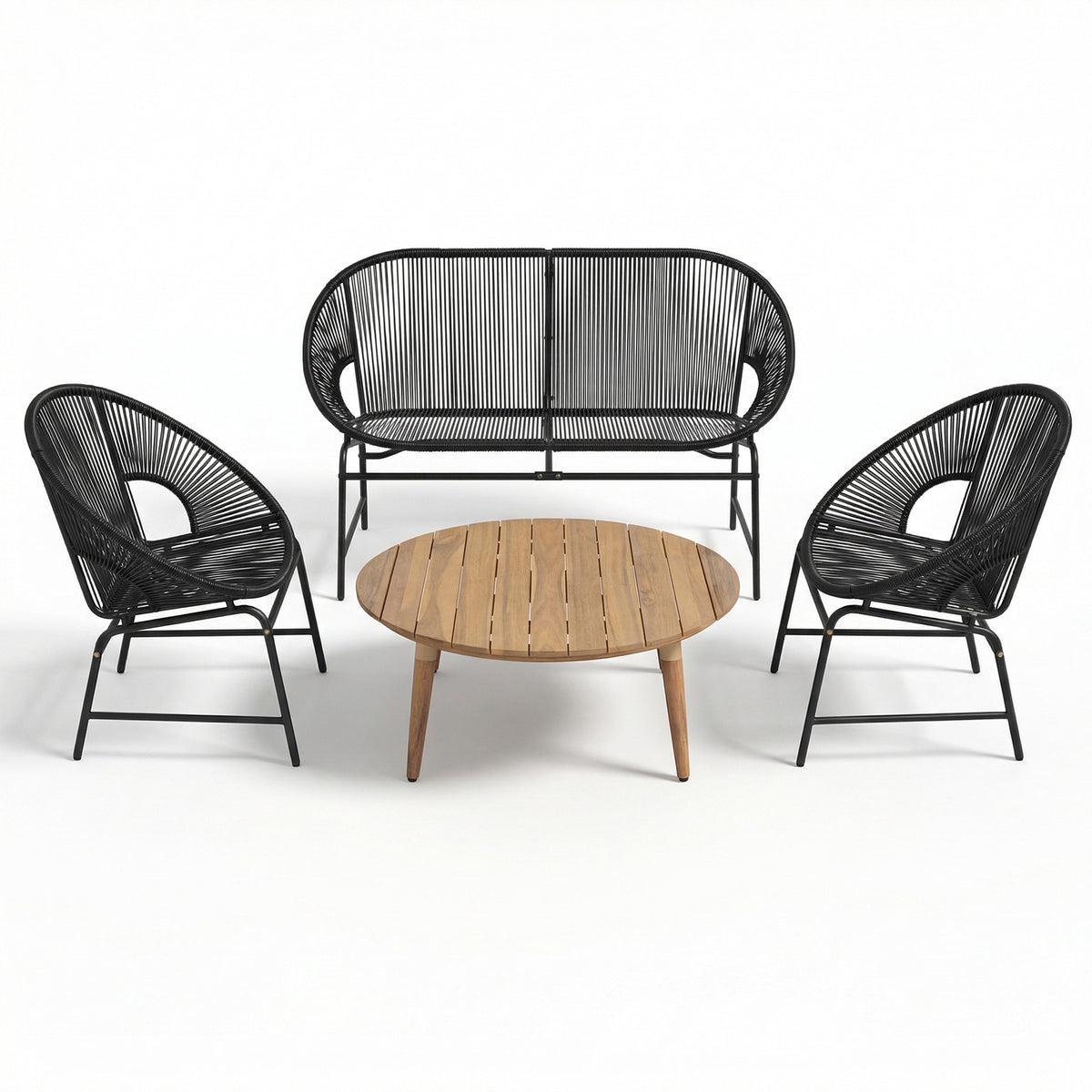 NUSA Outdoor Patio 4-Pcs Chat Set
