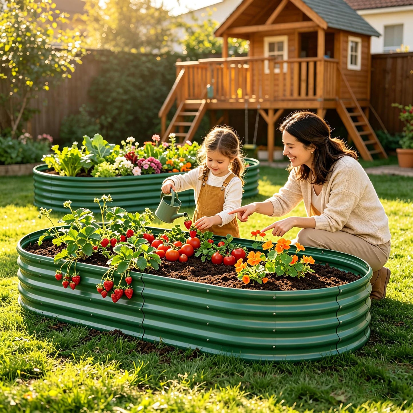 Galvanized Raised Garden Bed 8x4x1ft