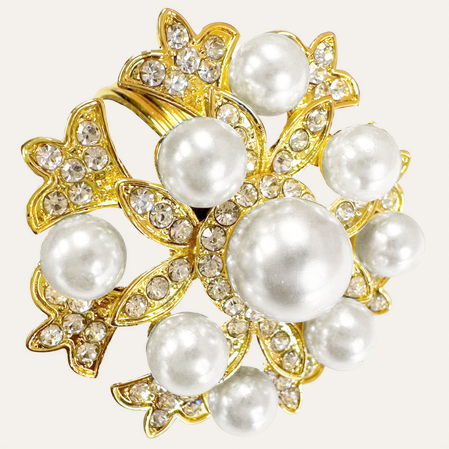 Gold Floral Napkin Rings – Elegant Pearl Design, Durable Rust Resistant Table Setting