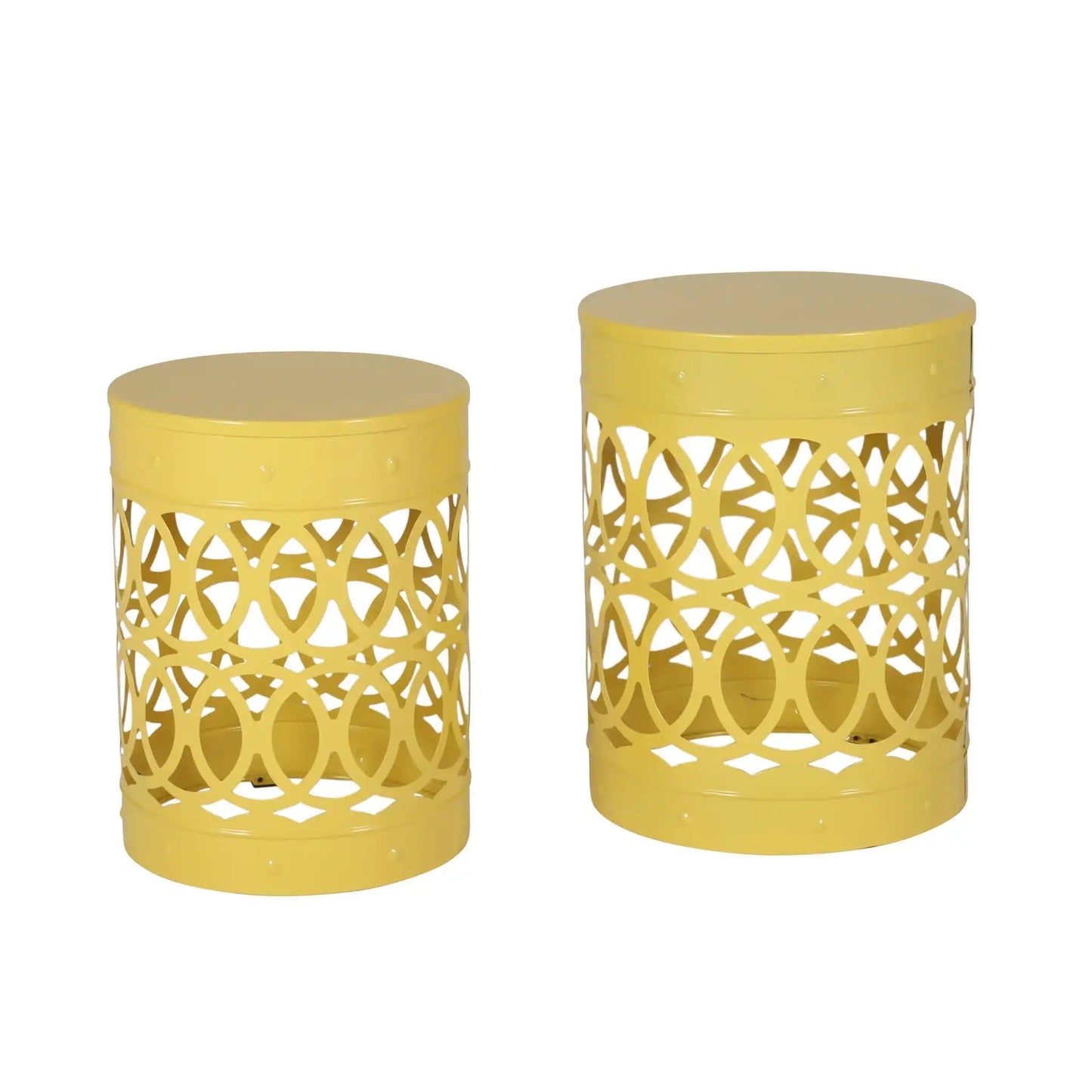 Outdoor Metal Set of 2 End Tables