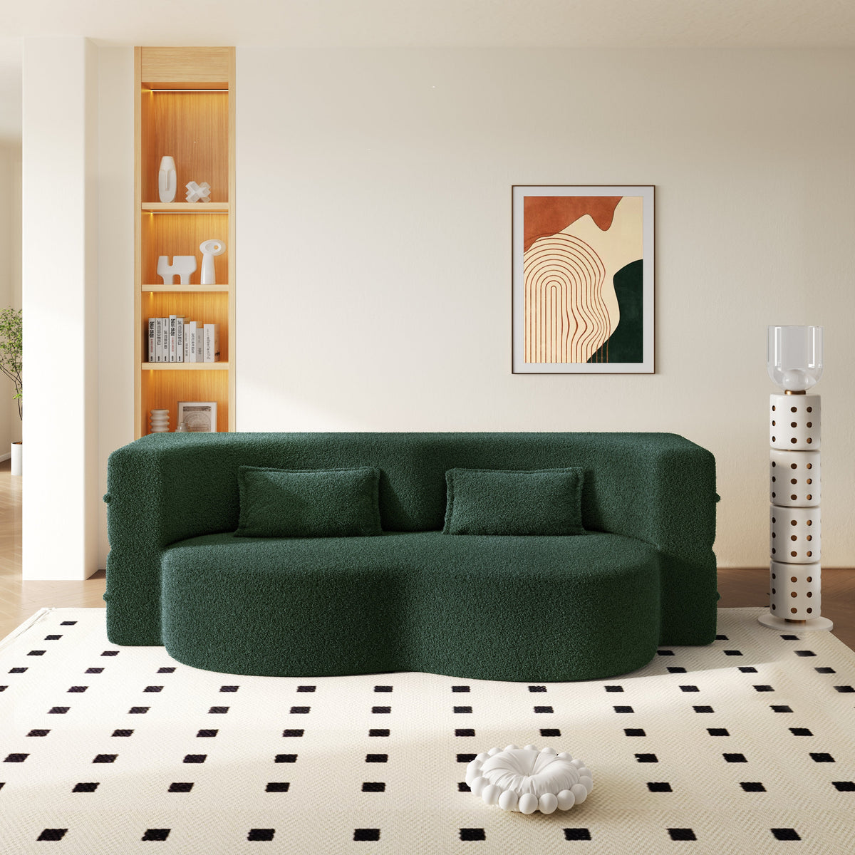 Modern Floor Sofa with 2 Pillows