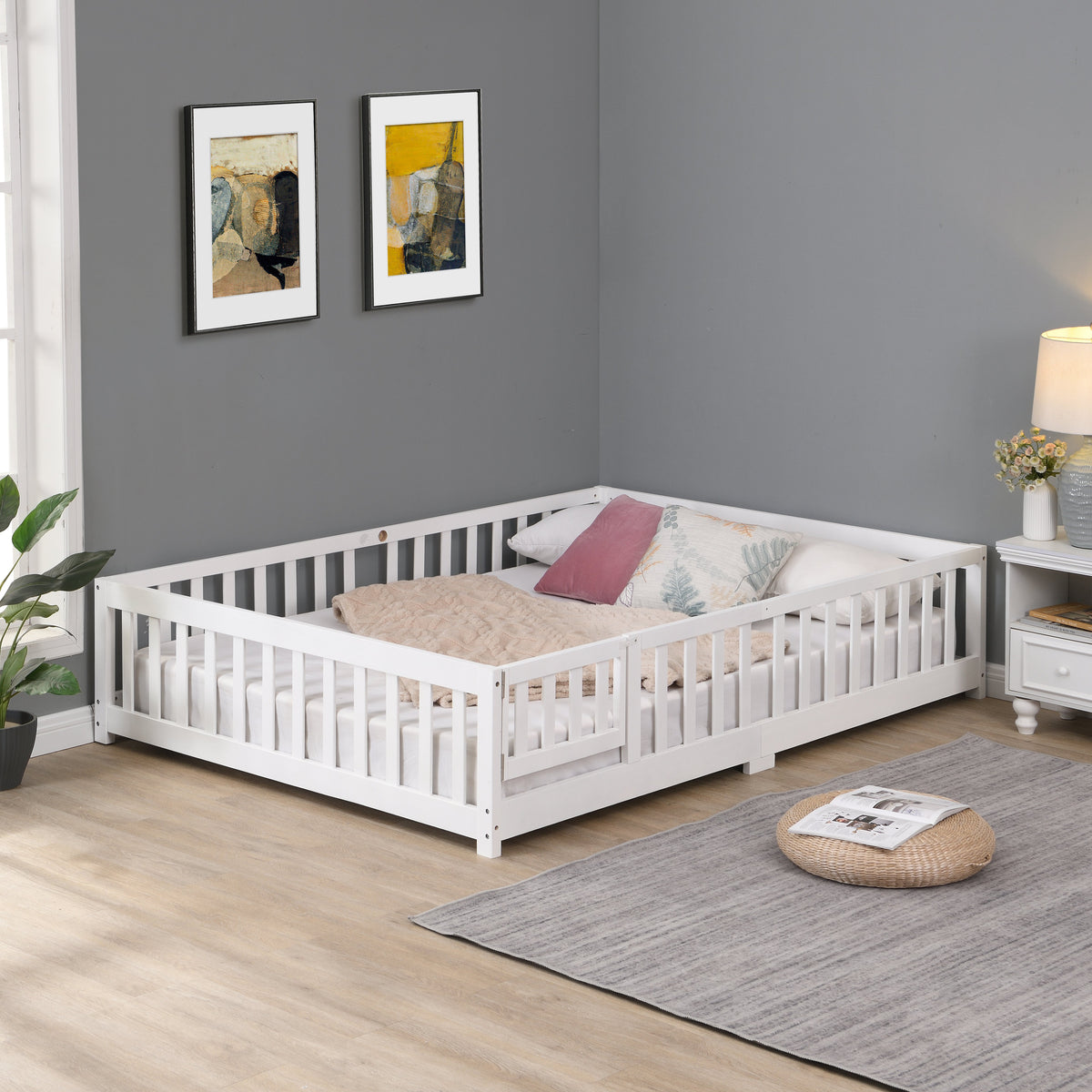 Full Size Floor Bed with Door