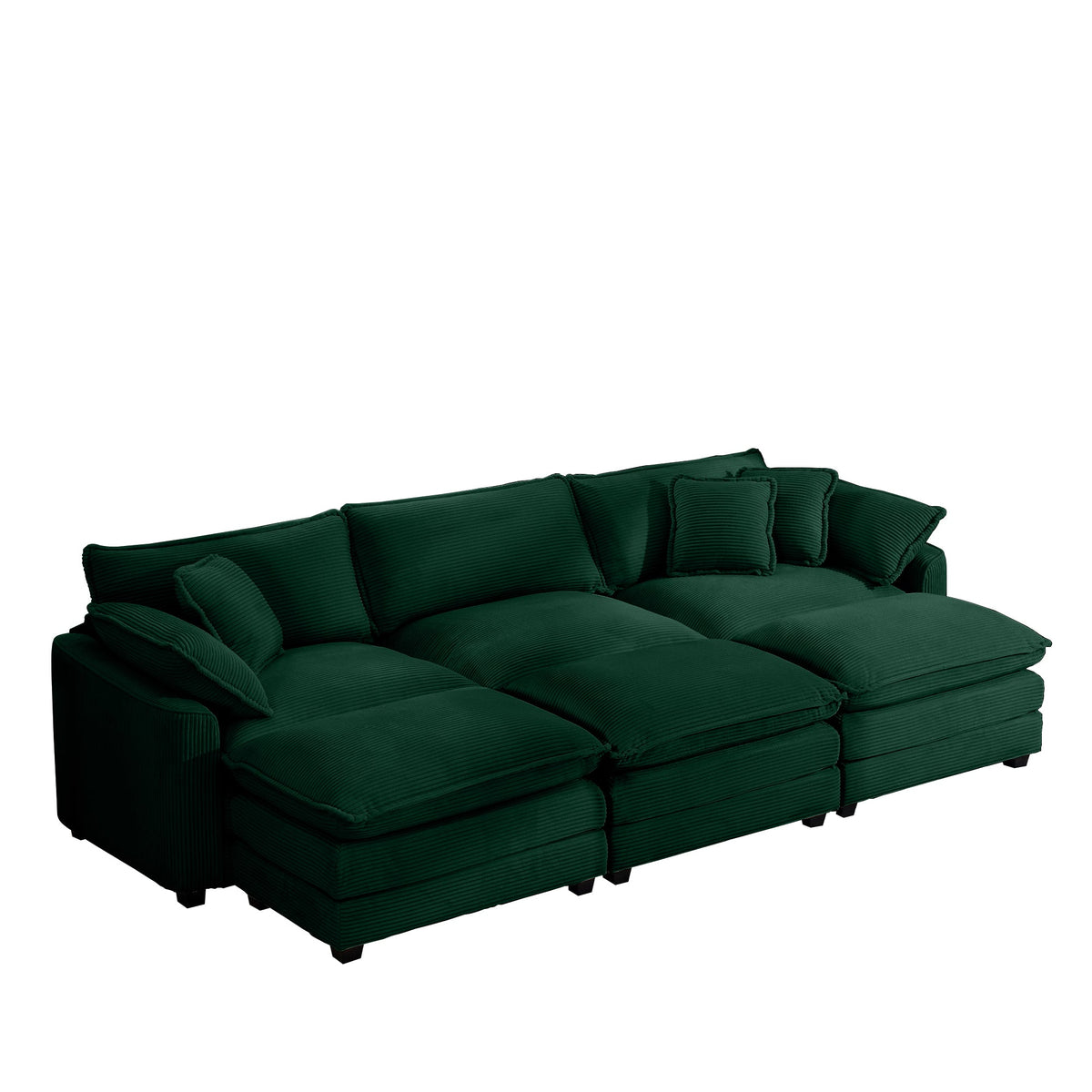 Oversized Modular Cushion Sofa with Portable Ottoman