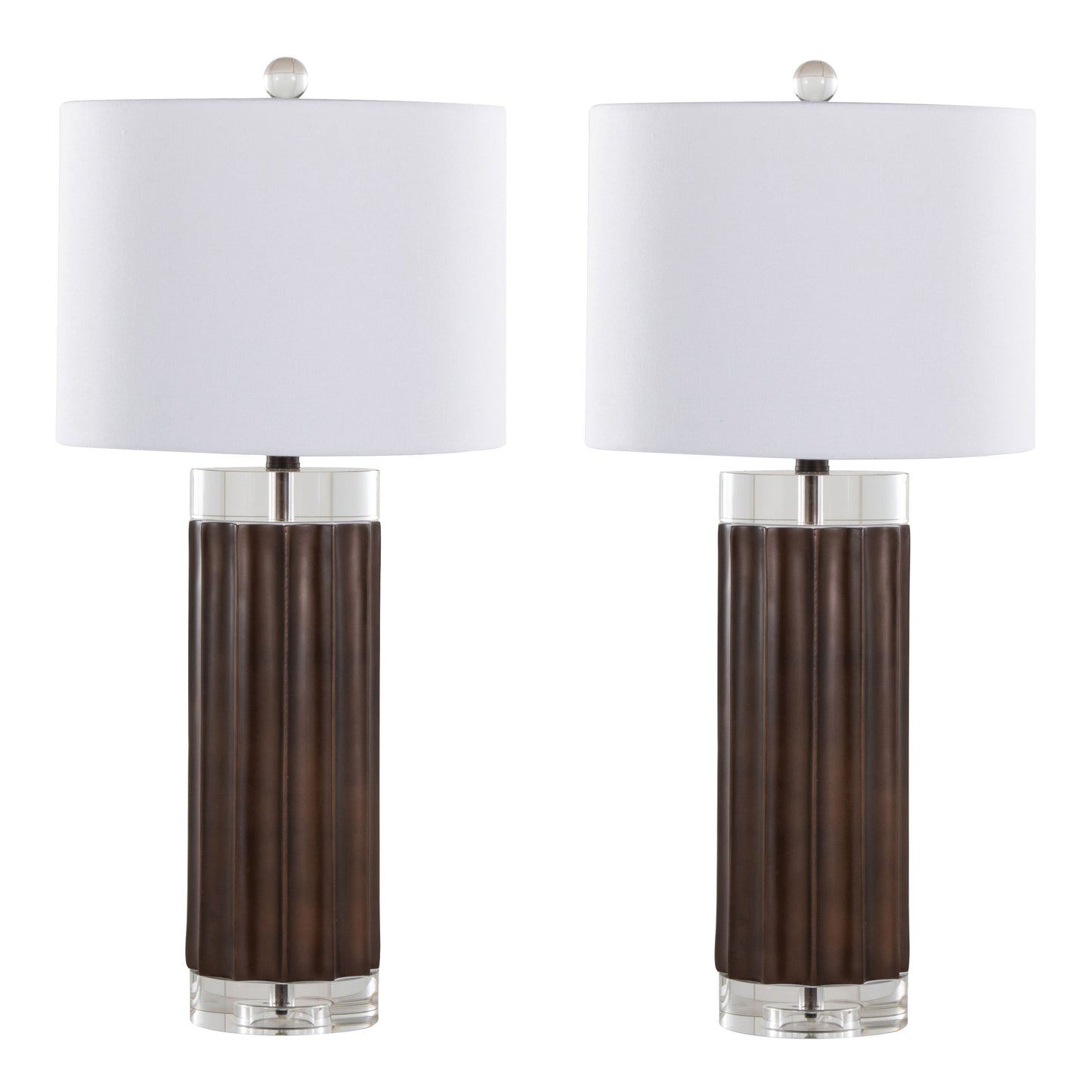 Cylinder Fluted 29.25" Contemporary Polyresin Table Lamp