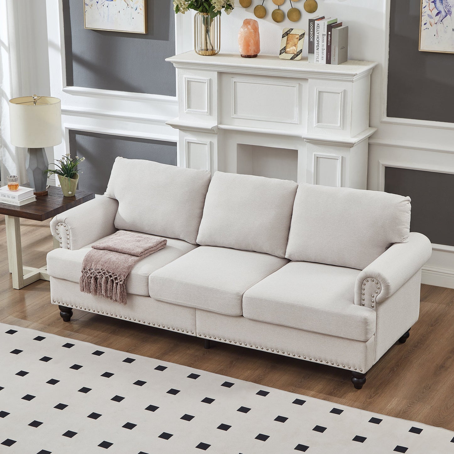 83" Modern Classic Design Three Seater Sofa