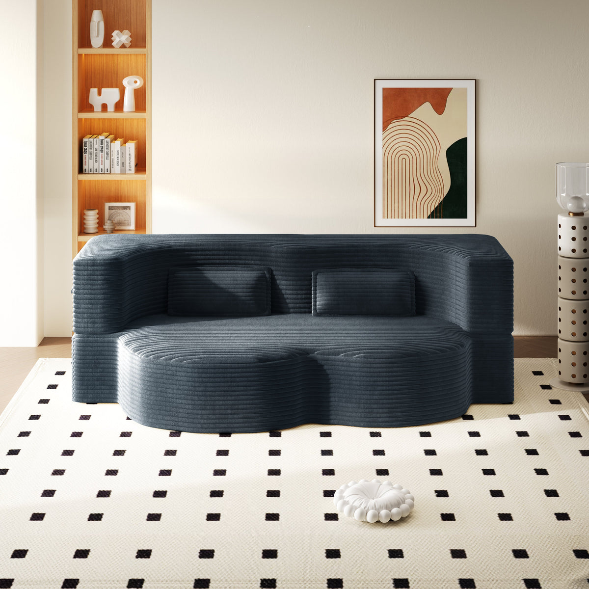 Modern Floor Sofa with 2 Pillows