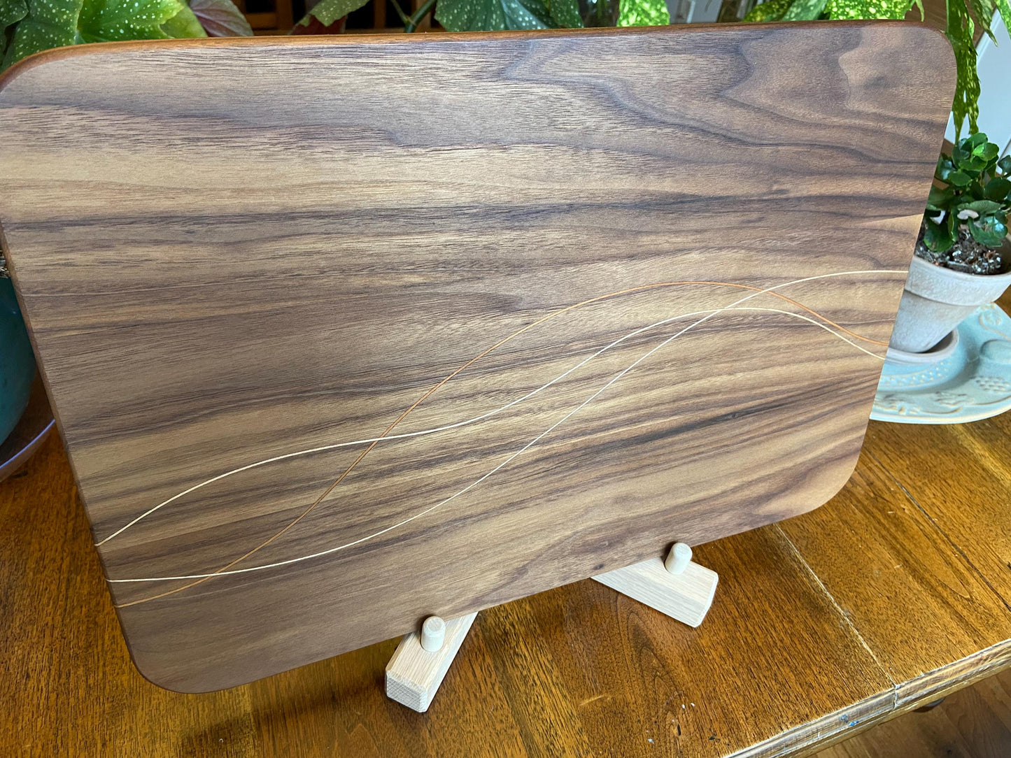 Walnut Charcuterie Board - Cherry & Maple Decorative Banding